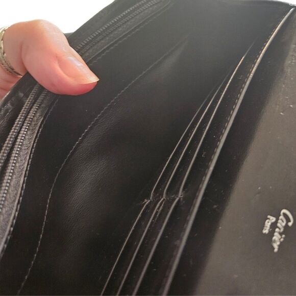 Cartier Black Onyx Leather Love Collection Continental Long Wallet w/ Box & COA - Picture 10 of 12